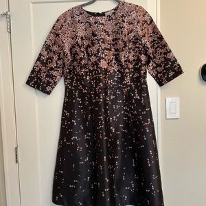 eShakti women’s Dress with Pink Floral on Black